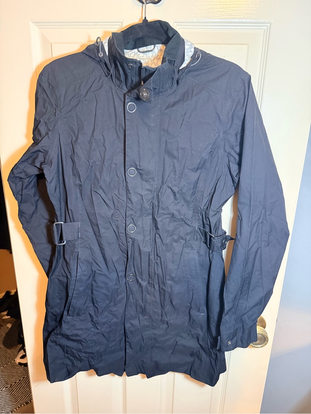 REI Co-op “Kyoto” Med Hooded Rain Women’s Trench Coat GUC Detachable Hood